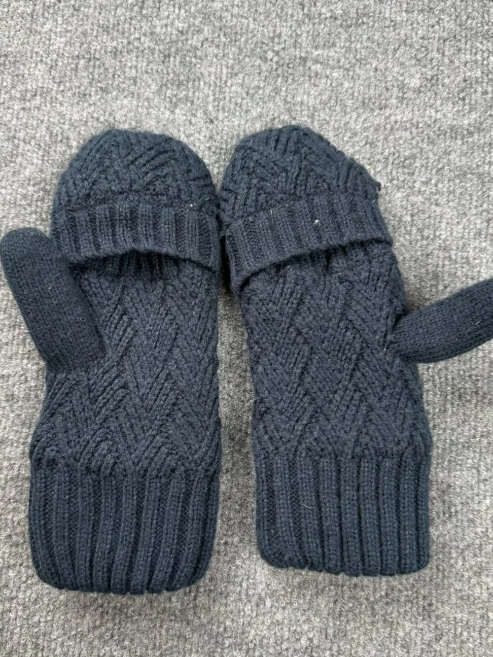 Women's Convertible Flip Top Mittens Knit Thermal Faux Sherpa Lined Winter Glove